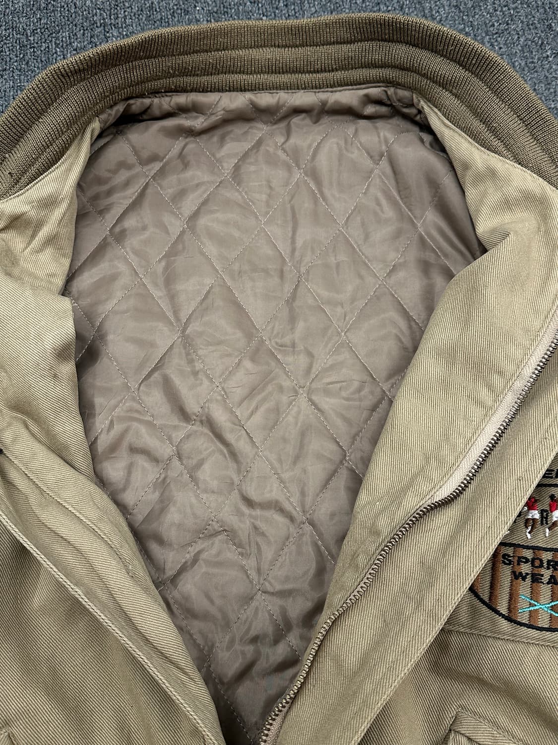 OS)Japanese vintage 패치 디테일 배색 봄버자켓 상품이미지4