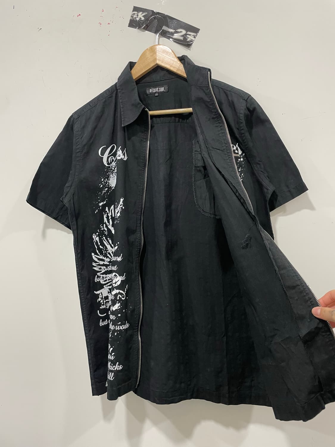 BA-TSU 바츠 Y2k 펑크 레터링 프린팅 반팔집업셔츠 상품이미지6