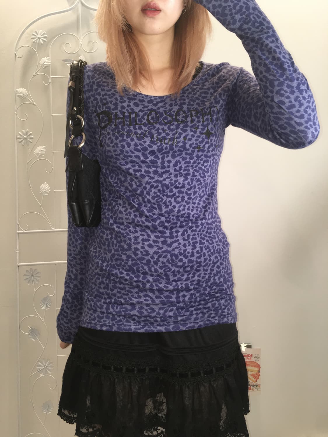 jpn vintage purple glitter leopard long  상품이미지2