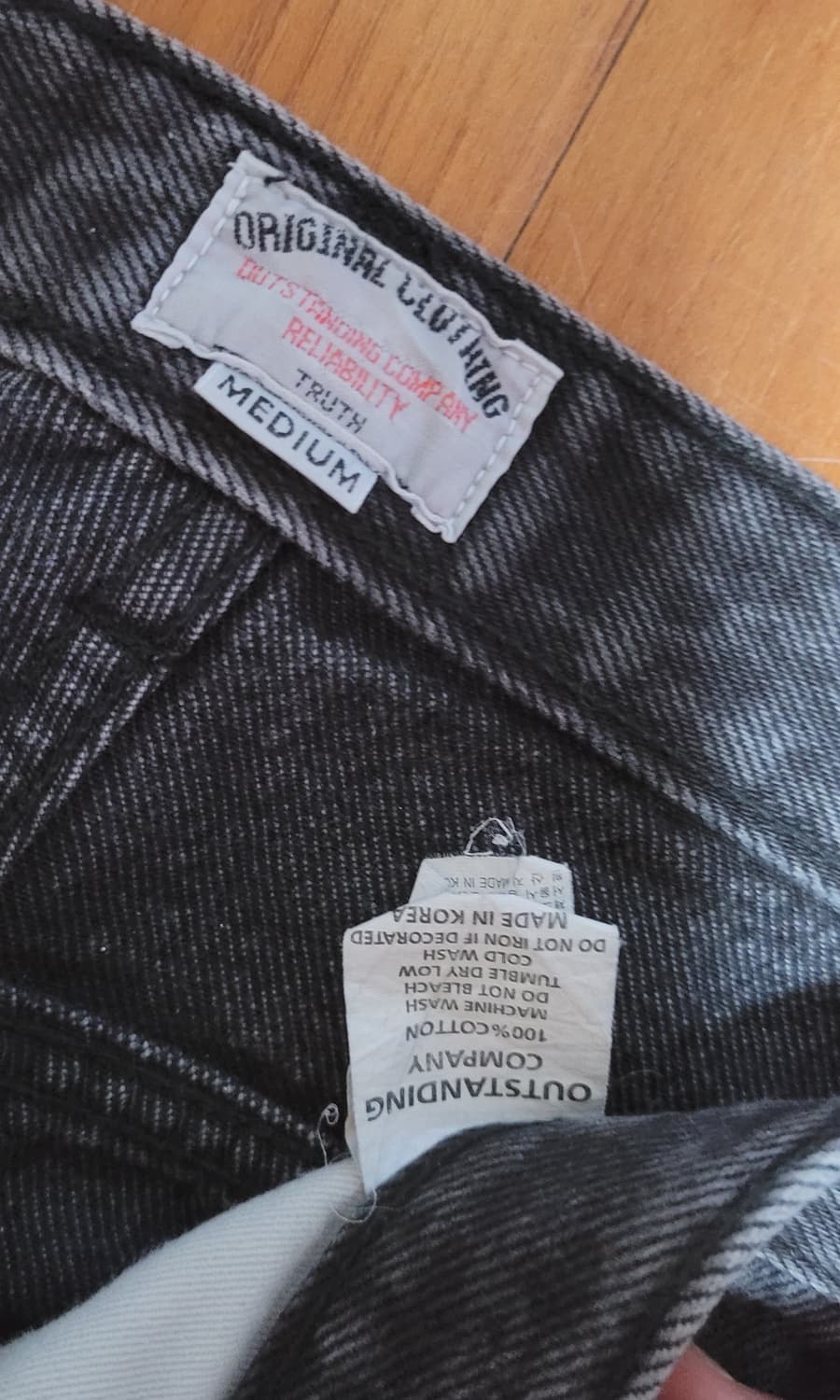 아웃스탠딩 외이드 흑청 데님 팬츠 M 상품이미지2