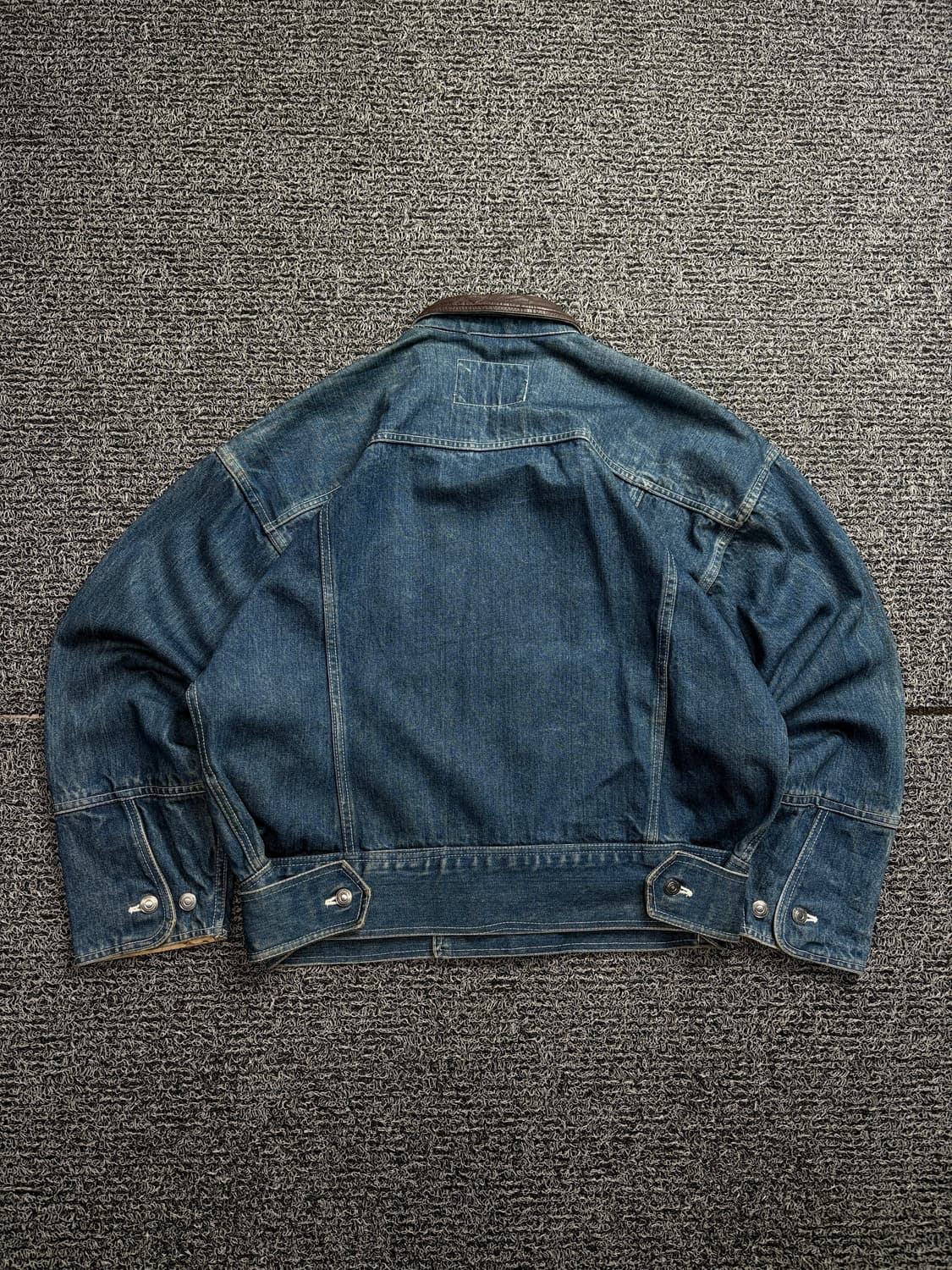 ANECDOTE 프랑스 레트로 레더 카라 데님 워크 자켓 1934 상품이미지4