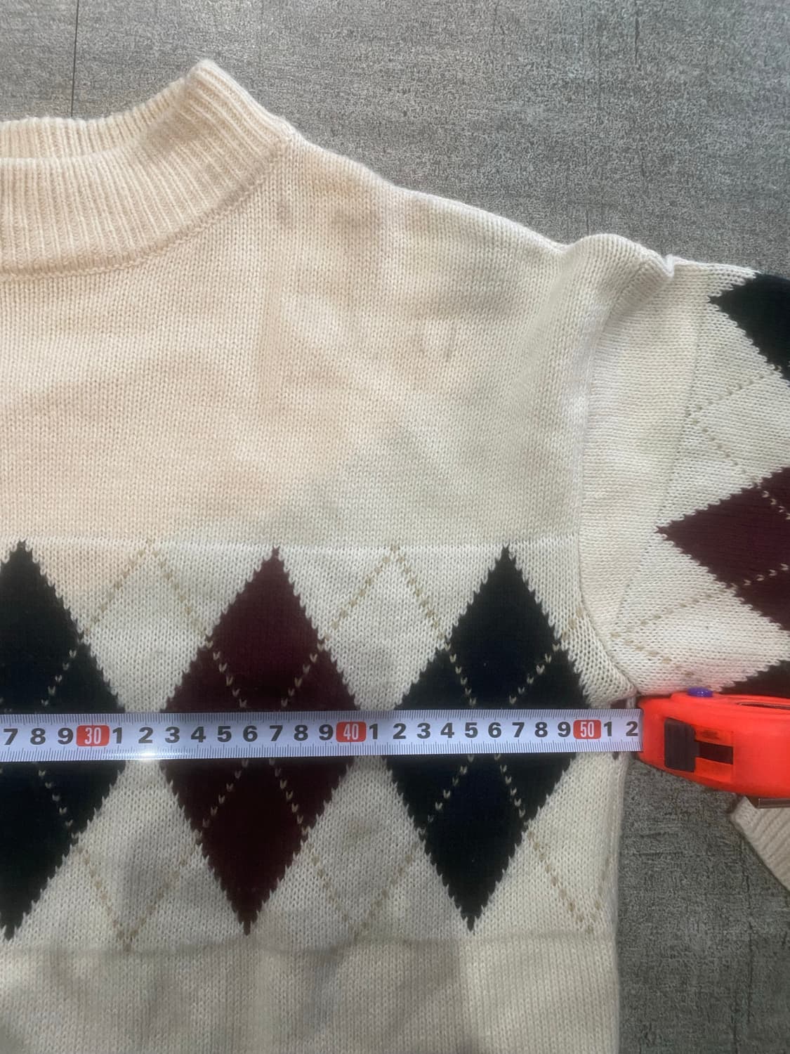 일본빈티지 Ingni 하구미모리걸 할메카지 아가일 니트스웨터 상품이미지2