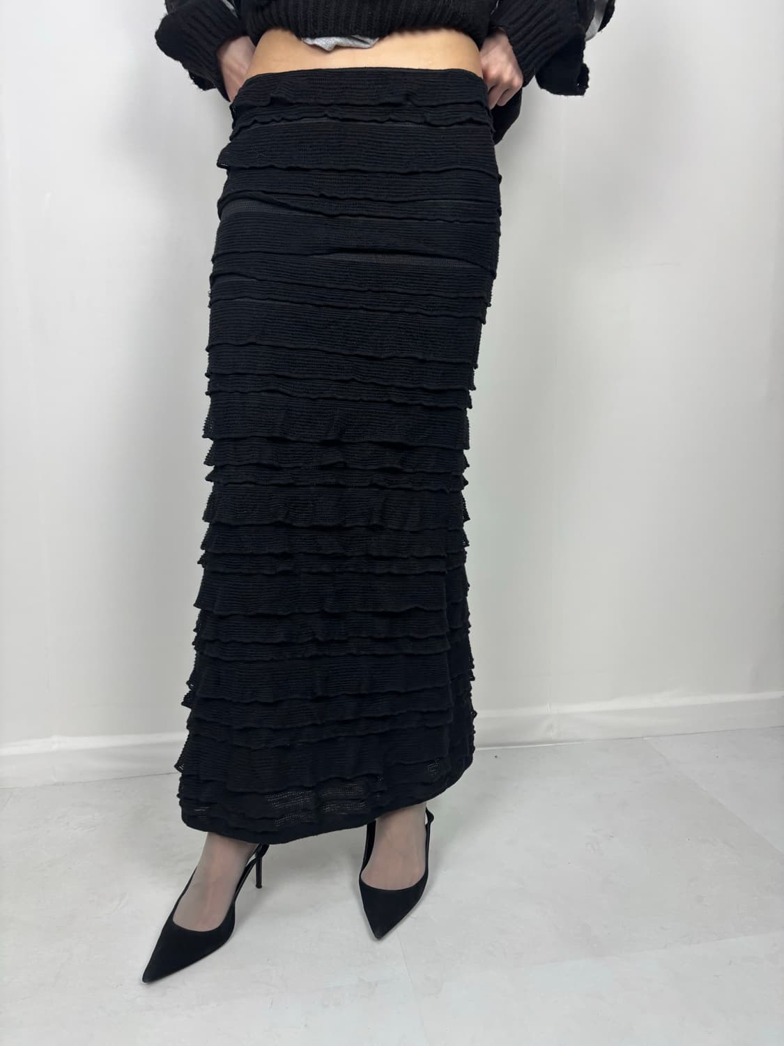 RUFFLE KNIT MAXI SKIRT 상품이미지3