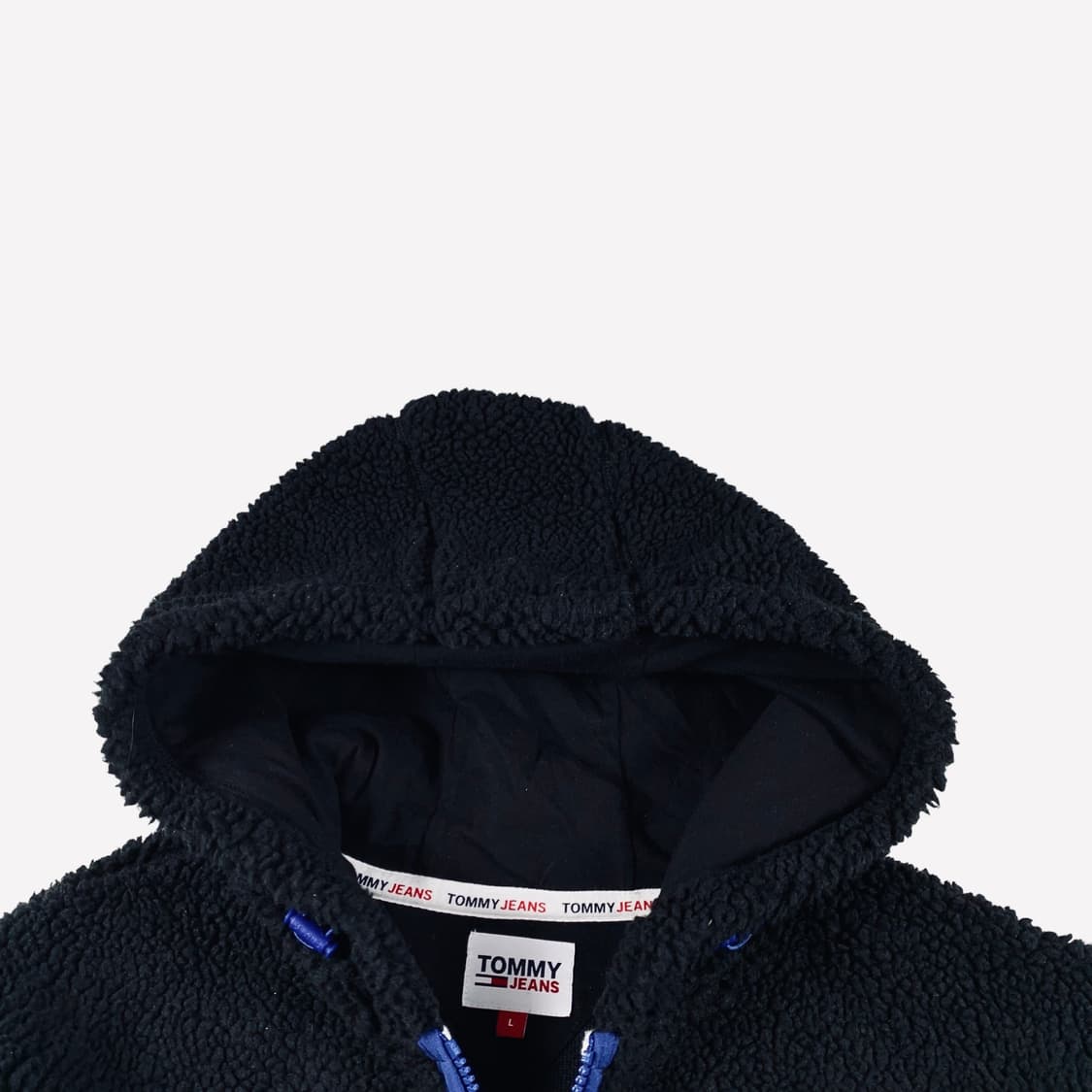 타미힐피거 블랙 반집업 후리스후드 상품이미지3