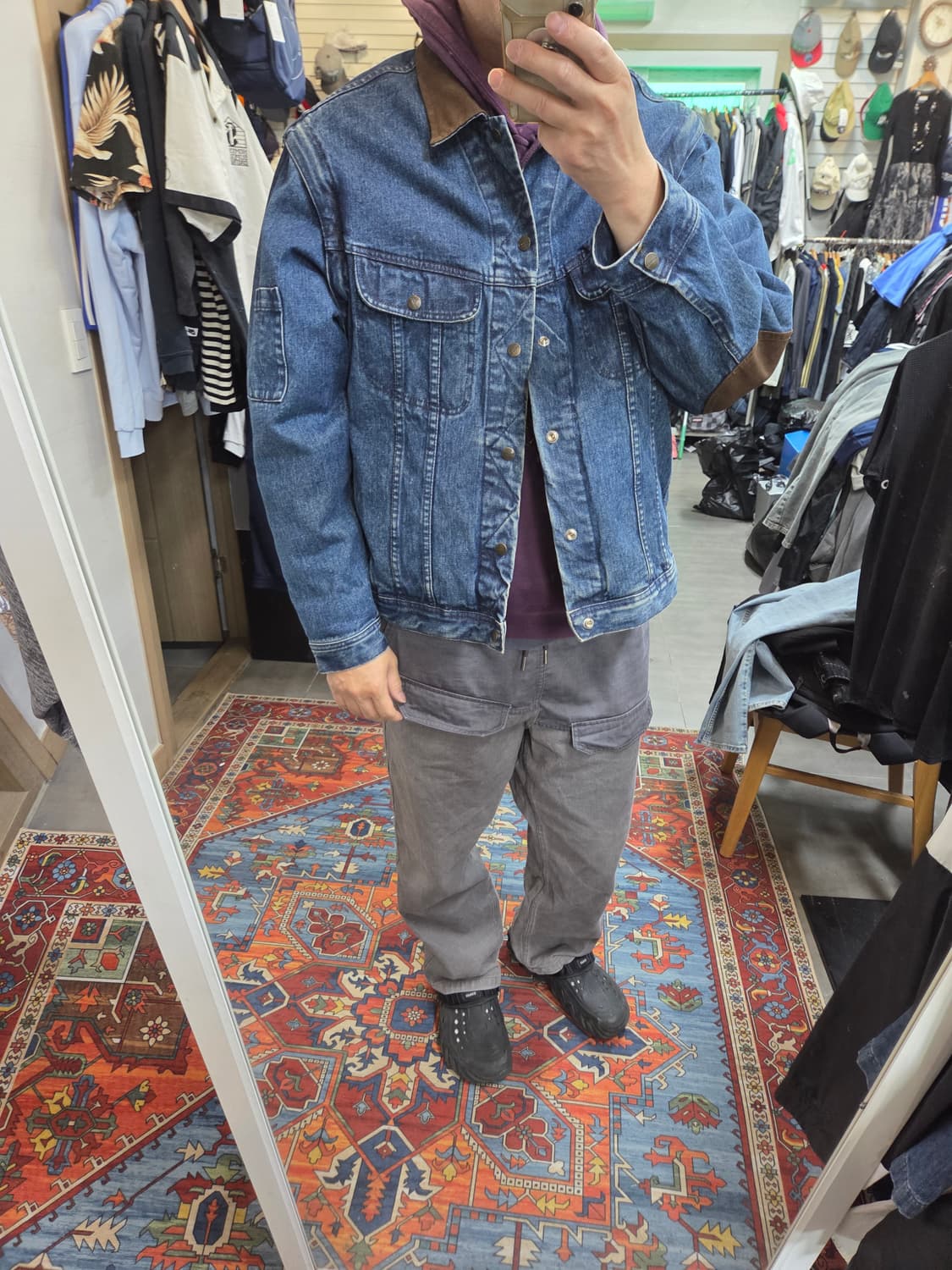 Dakota 빈티지 팔분리형 엘보우패치 데님 조끼 자켓 xl 상품이미지7