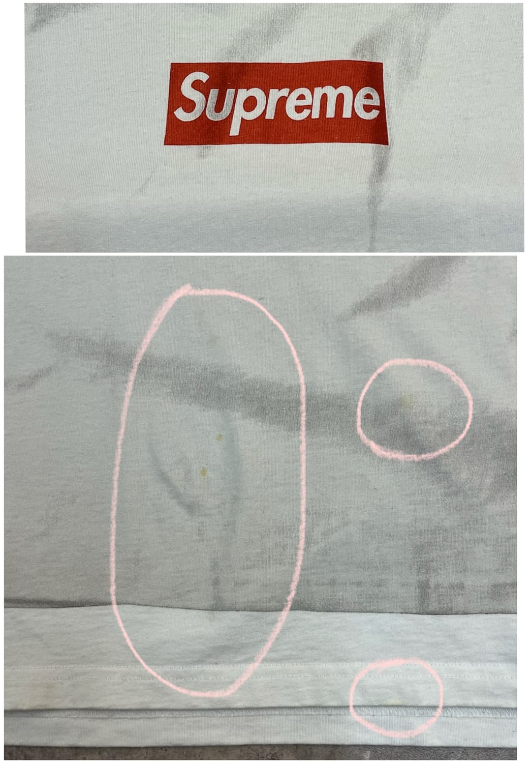 슈프림 X 마르지엘라 MM6 박스 로고 반팔티 화이트 M #csz3923 상품이미지5