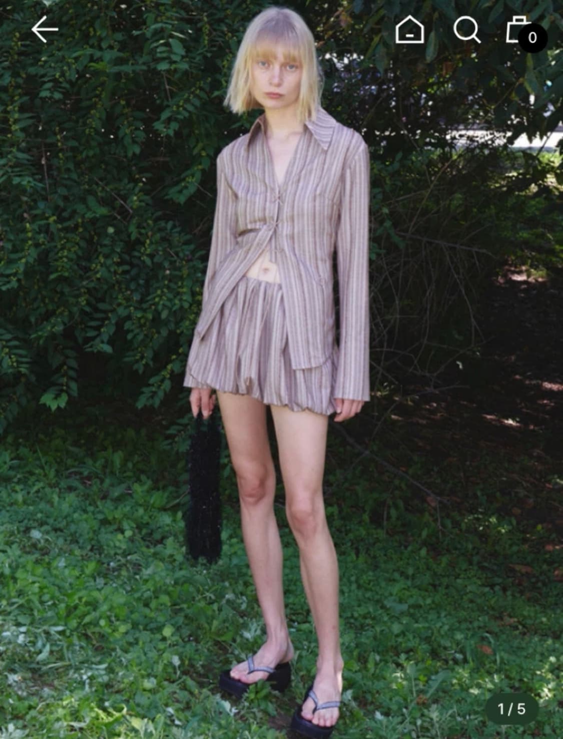 오픈와이와이 BUBBLE HEM STRIPE SKIRT 상품이미지2