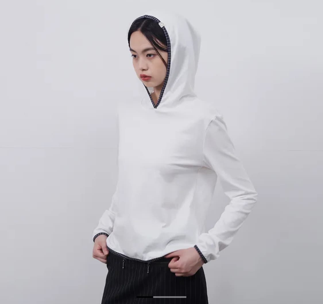 오헤시오 long hooded t-shirt 아이보리  상품이미지2