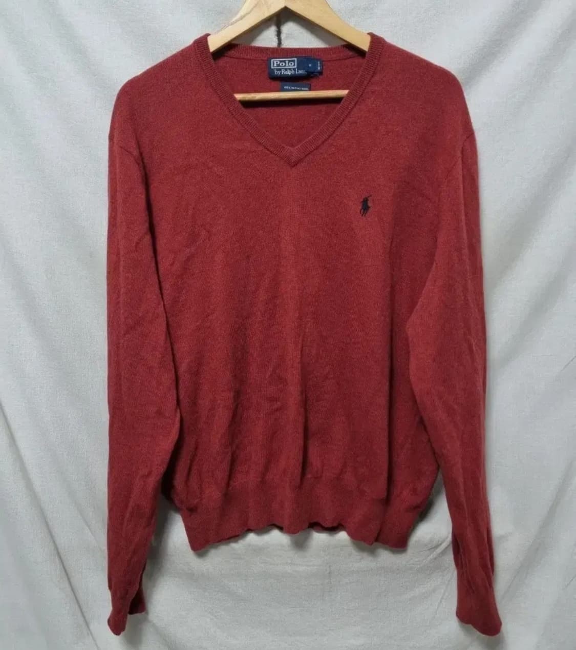폴로 랄프로렌 메리노울 브이넥 니트 레드 XXL 상품이미지1