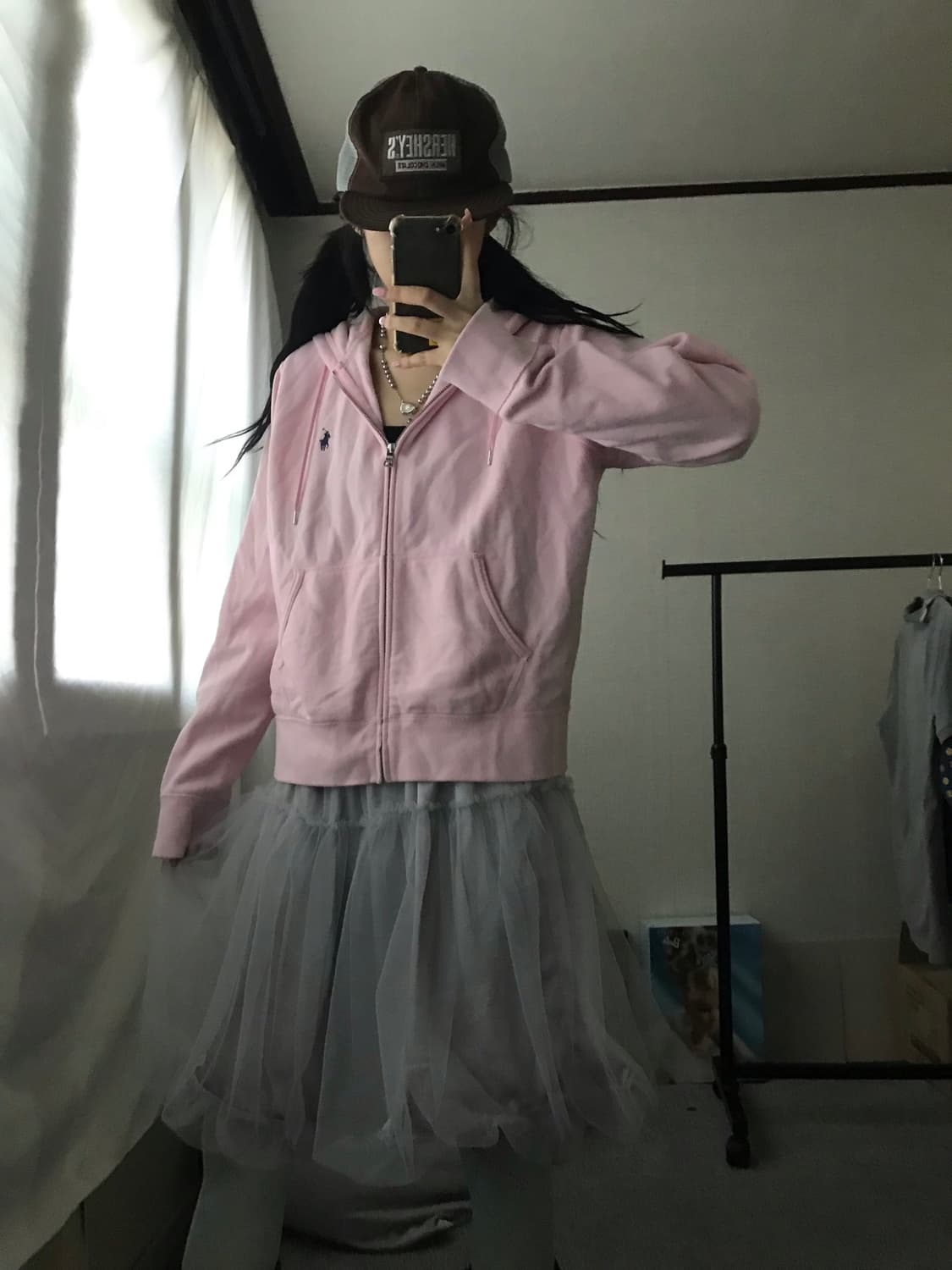 폴로 연핑크 후드집업 상품이미지4