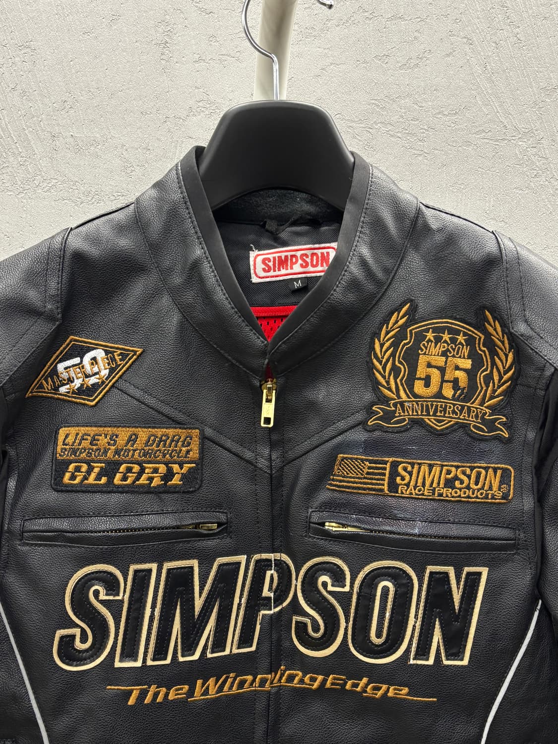 심슨 55주년 기념 라이더 가죽 자켓 M 상품이미지3