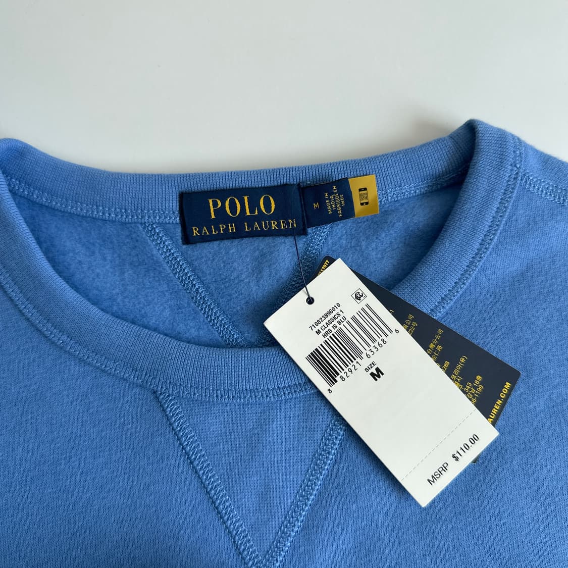 Polo 폴로 랄프로렌 현행QR 라벤더 블루 스펠자수 크루넥 맨투맨 상품이미지6