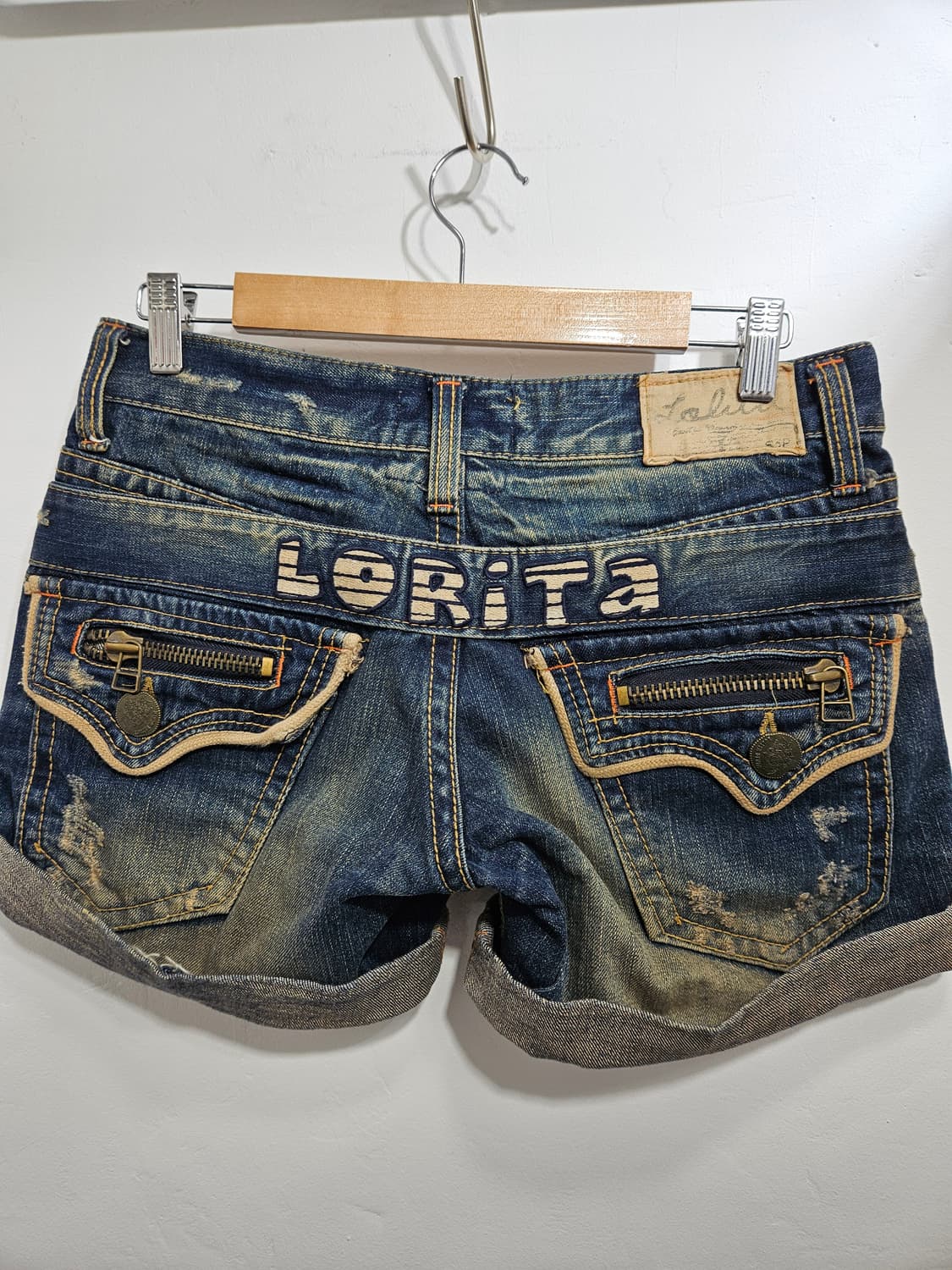 로리타 롤업 디자인 숏데님팬츠 상품이미지8