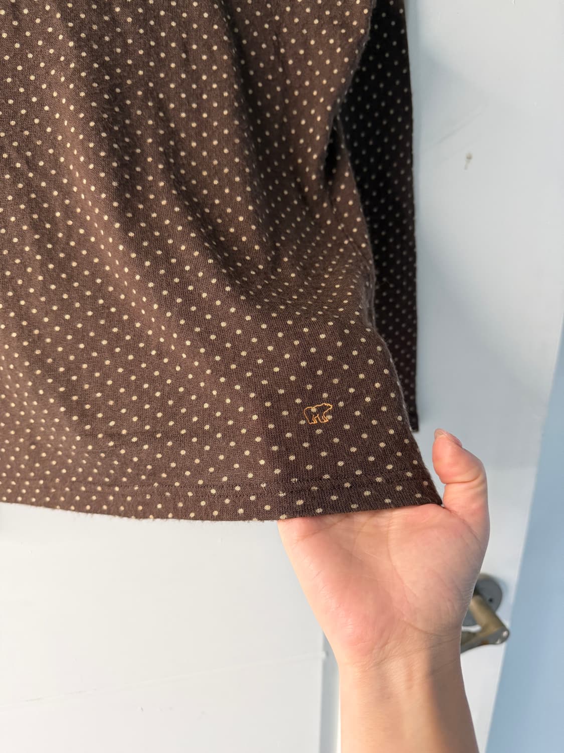 일본빈티지 골든베어 브라운 도트 터틀넥 상품이미지8