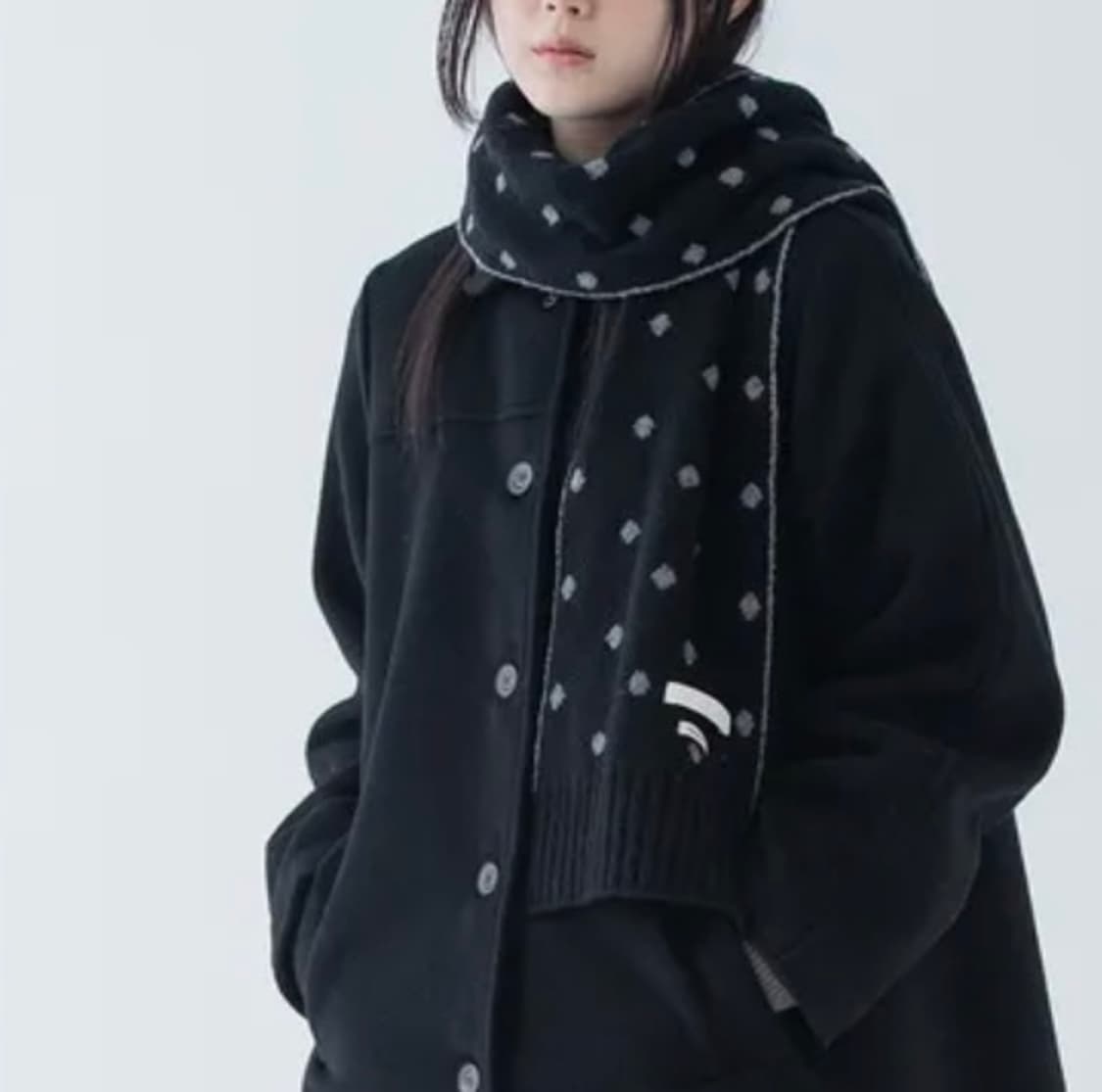 오헤시오 도트 패턴 머플러 상품이미지2