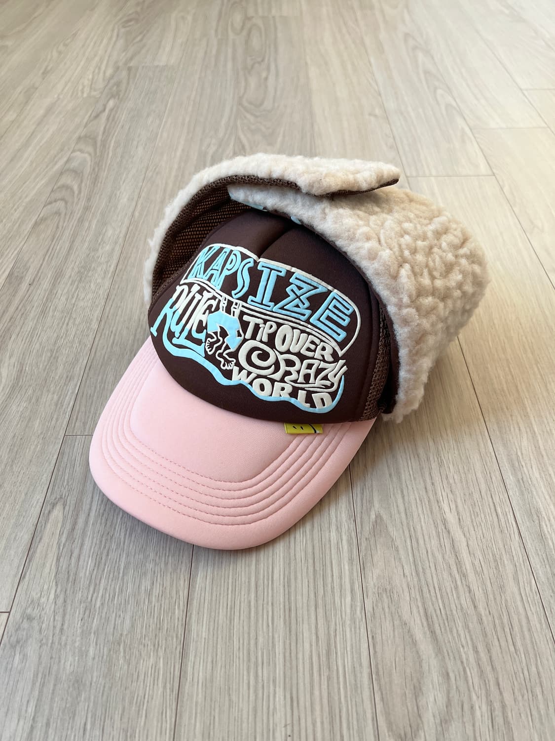 (새상품) 캐피탈 캡사이즈 룰 pt 럼버 트럭 캡 브라운 핑크 상품이미지4