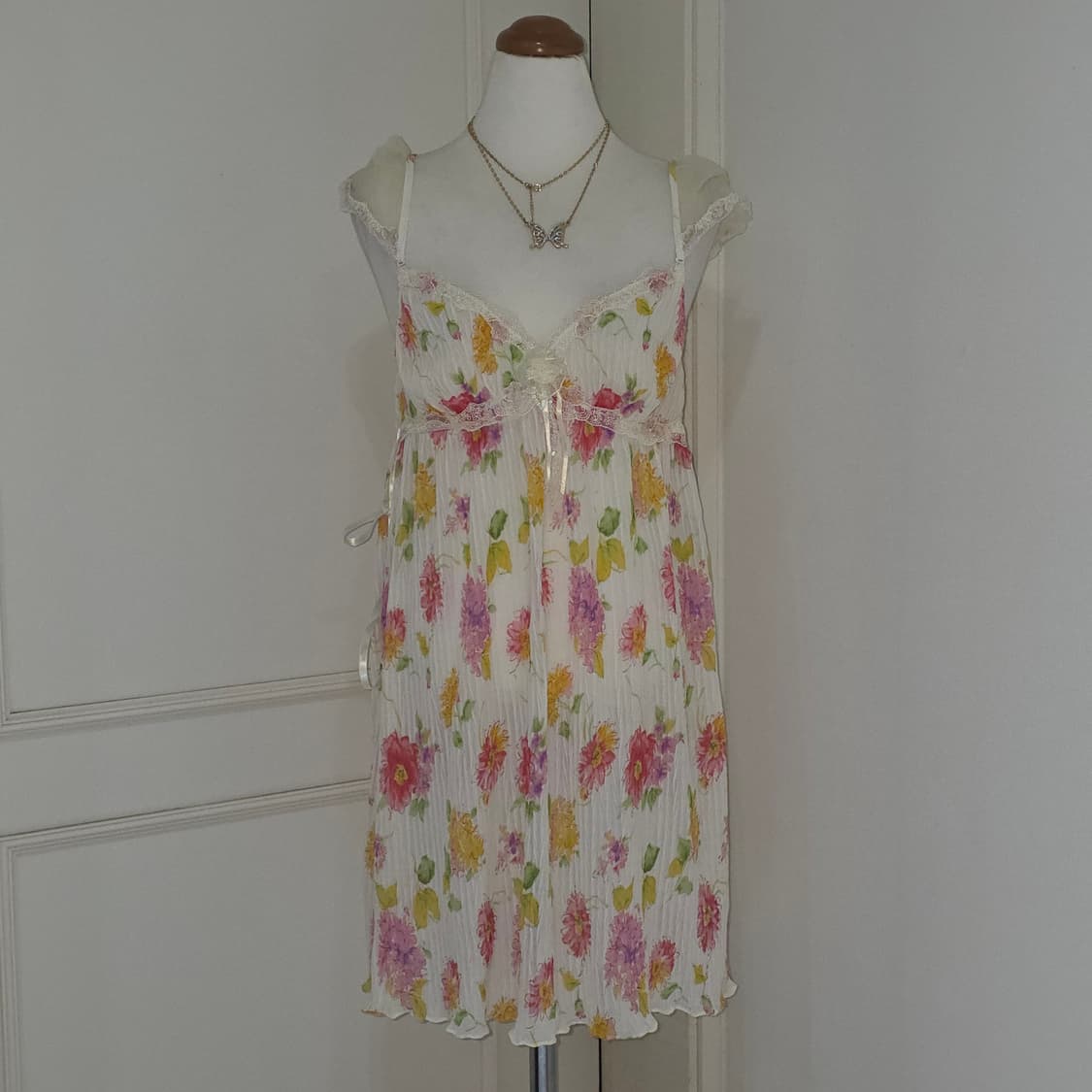 비너스빈티지)플로럴 로맨틱 히메갸루st 레이스 쉬폰 시스루 슬립원피스 상품이미지3