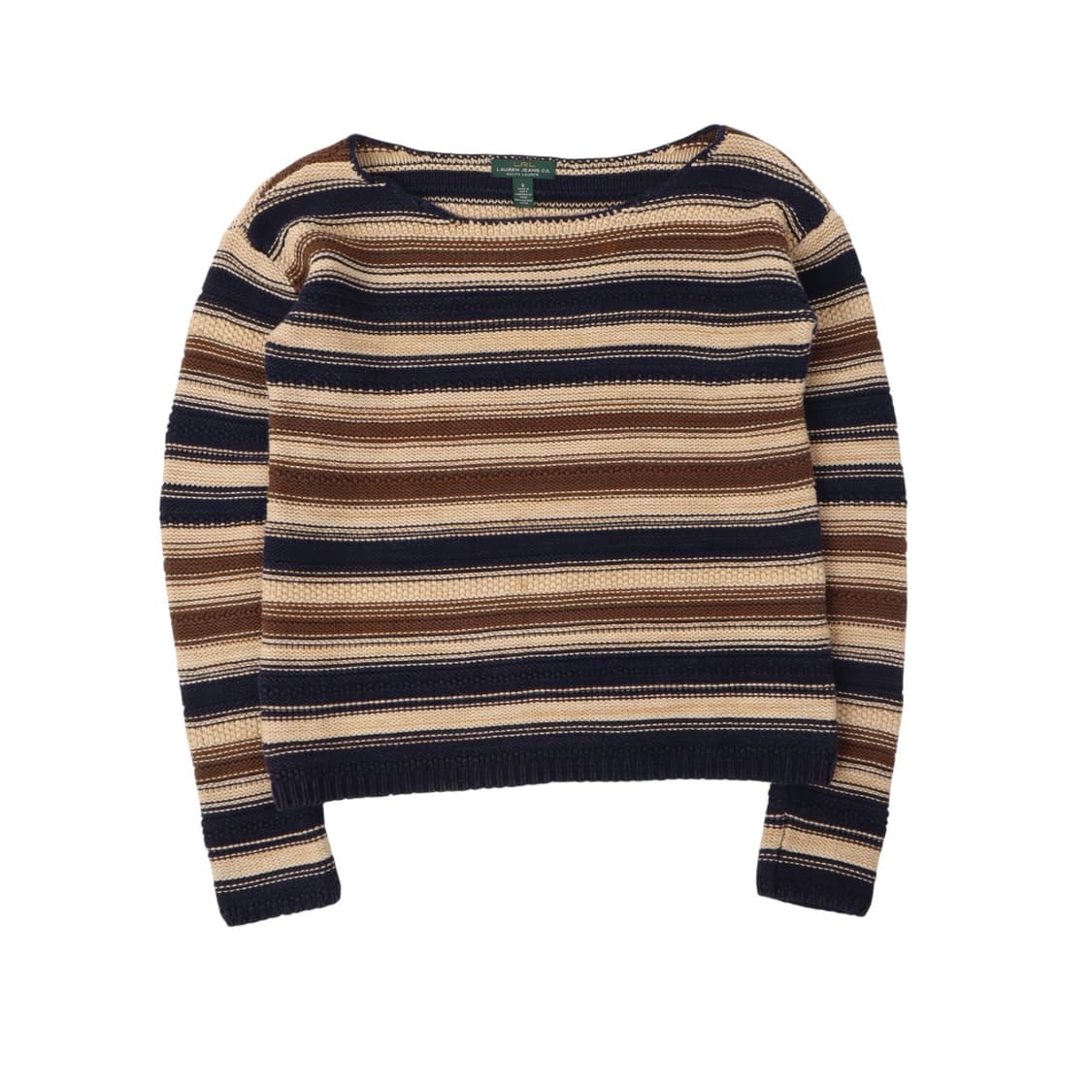 로렌 랄프로렌 베이지 스트라이프 보트넥 니트 상품이미지1