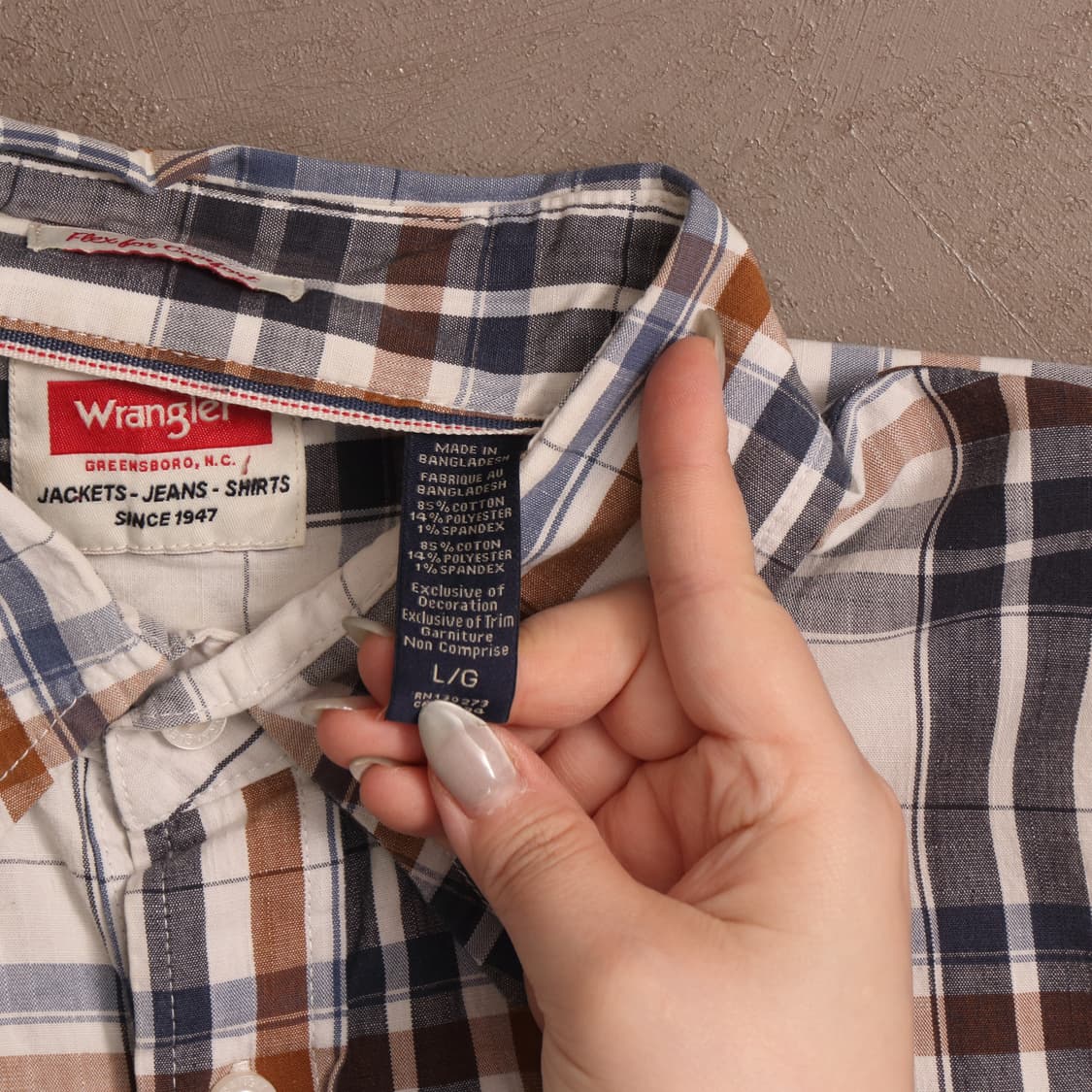 랭글러 코튼 체크 워크셔츠 A1735 상품이미지4