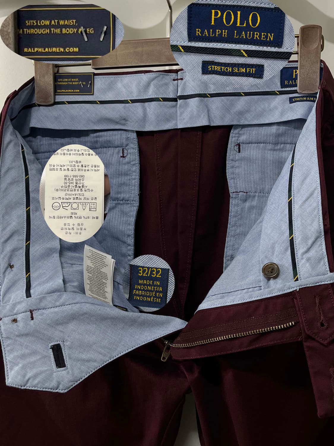 폴로 랄프로렌 버건디 트라우저 치노 팬츠 상품이미지3