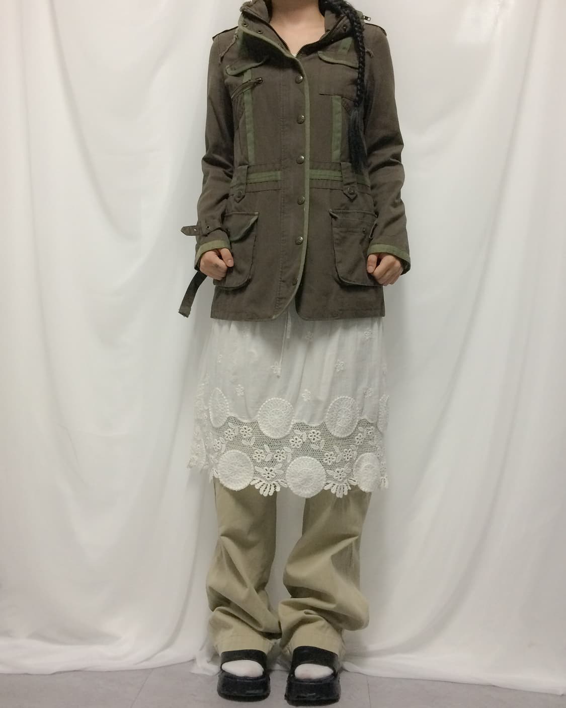 Multi pocket line detail high neck jacke 상품이미지1