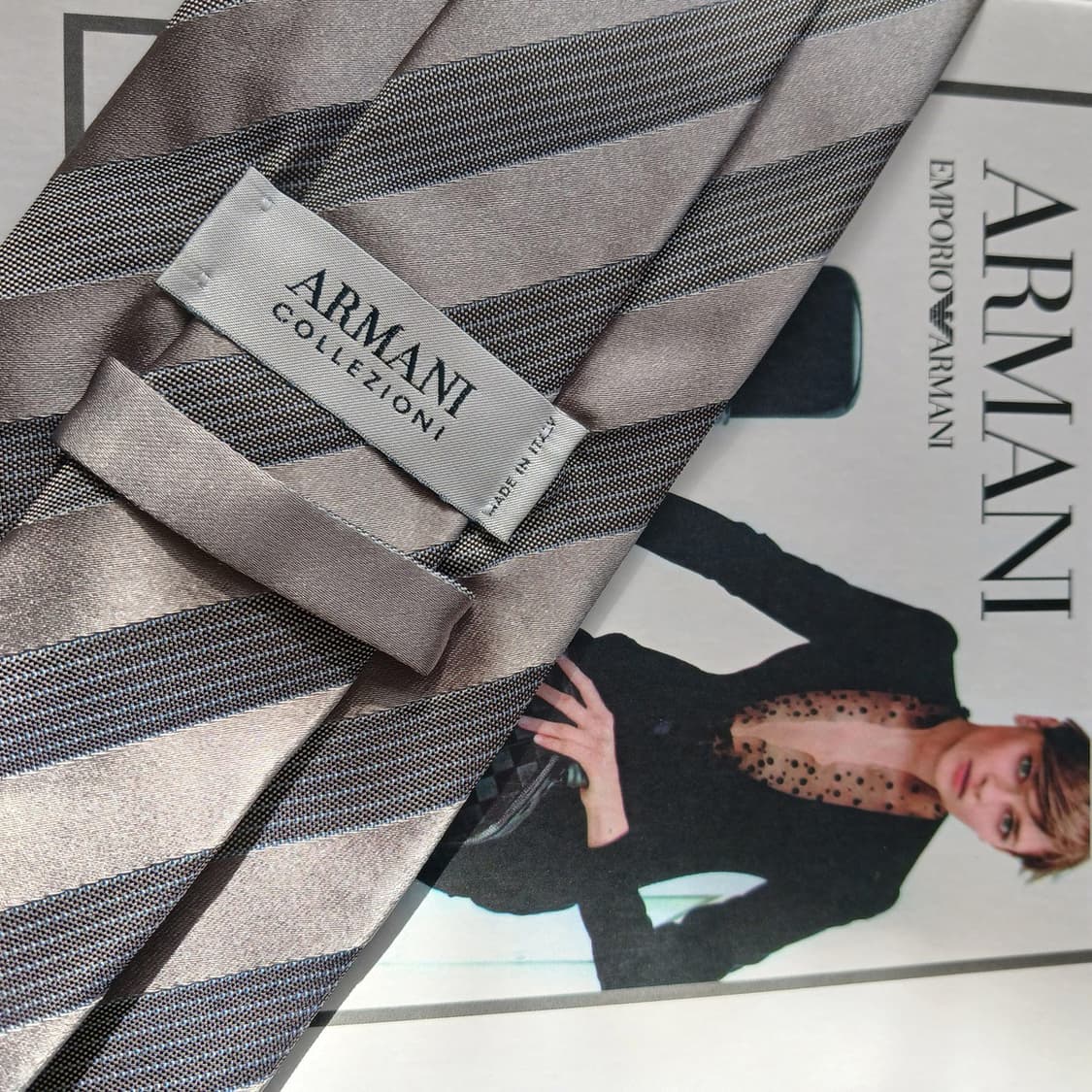 아르마니 꼴레지오니 실크 스트라이프 넥타이 9.5cm A등급 A19674 상품이미지4