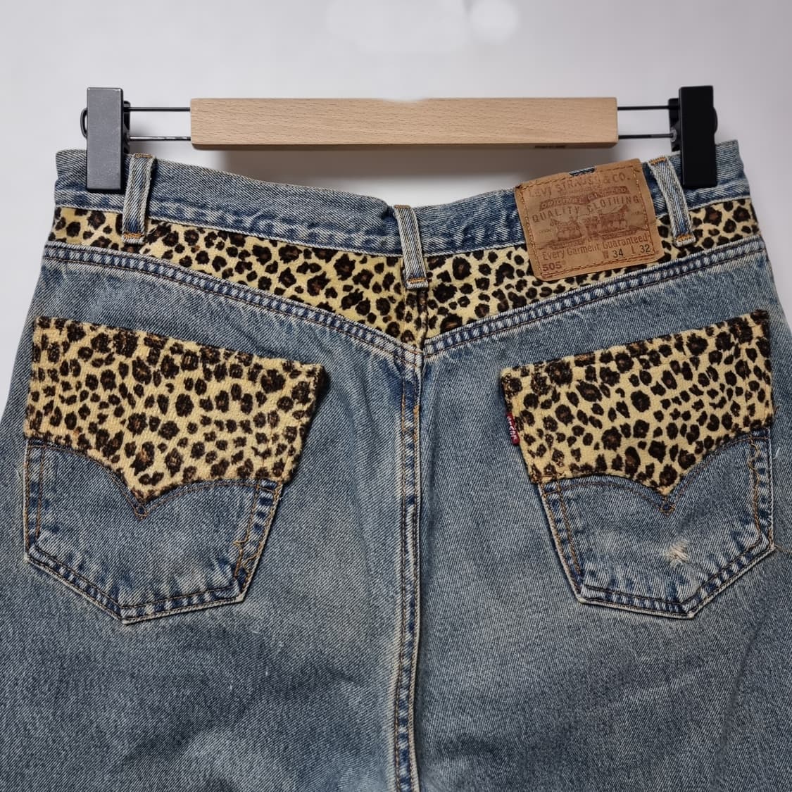 90's 리바이스 505 레오파드 청바지 34 상품이미지4