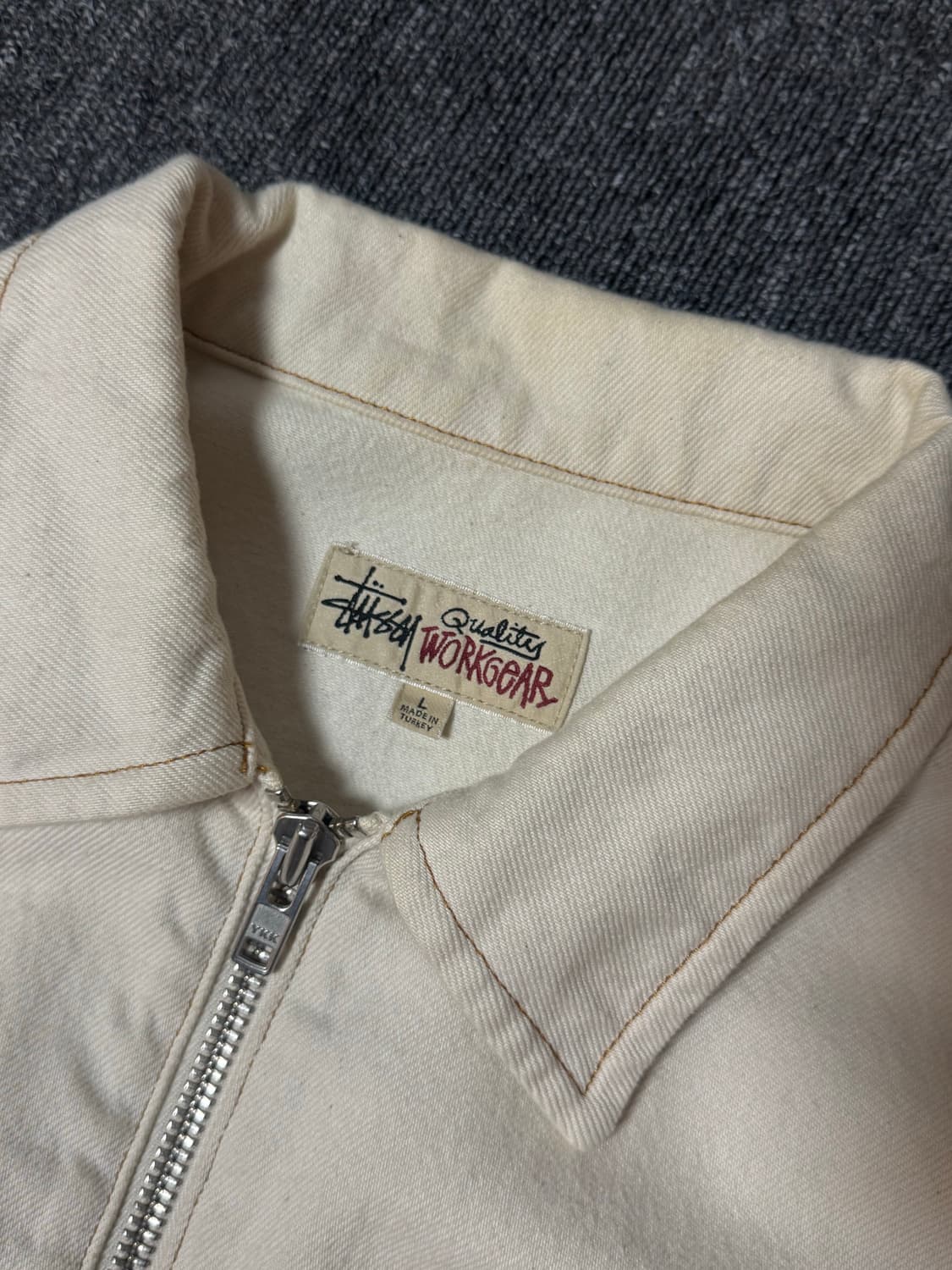 스투시 네추럴 색상 집업 워크 자켓 상품이미지4