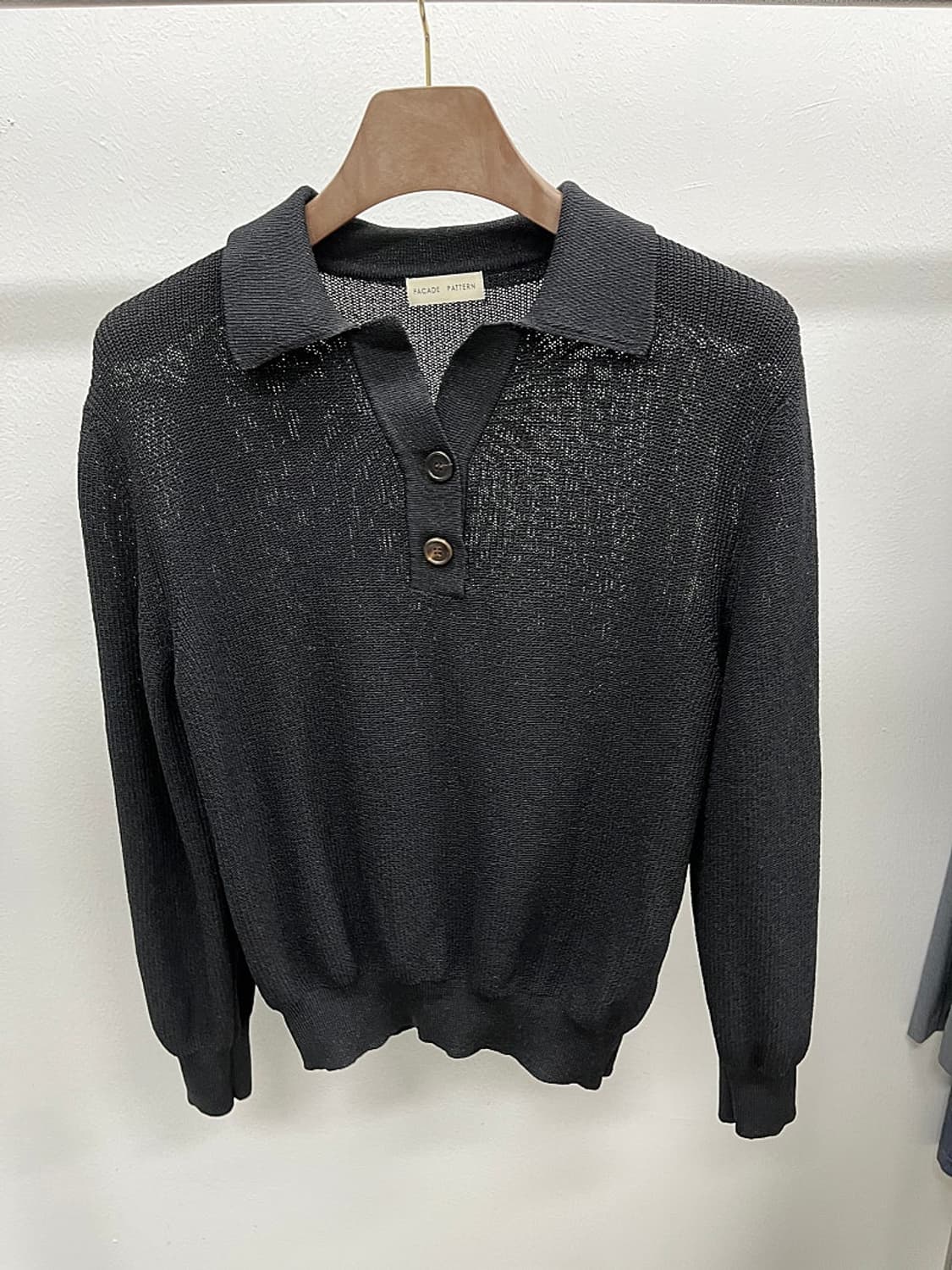 여) 파사드패턴 버튼업 카라니트  상품이미지2