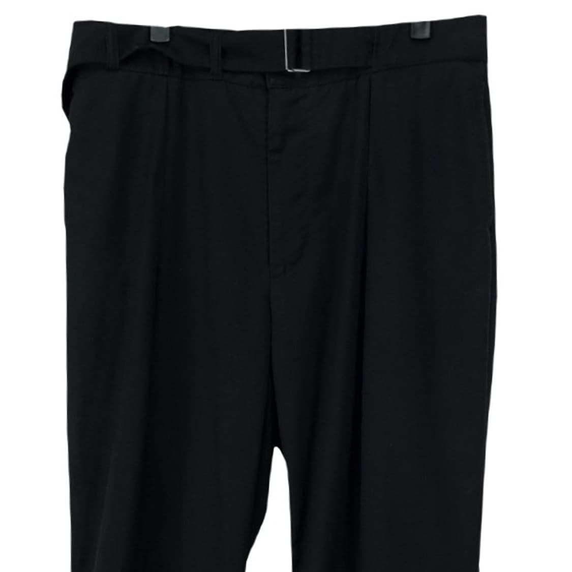 [유니폼브릿지] 벨티드 핀턱 와이드 팬츠 블랙 M19797 상품이미지4