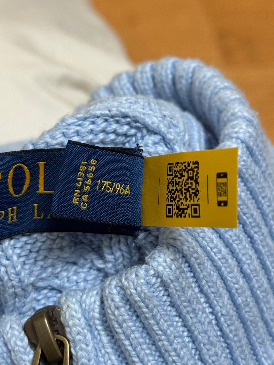 정품)폴로랄프로렌 케이블 니트 반집업 M 175/96A 상품이미지3