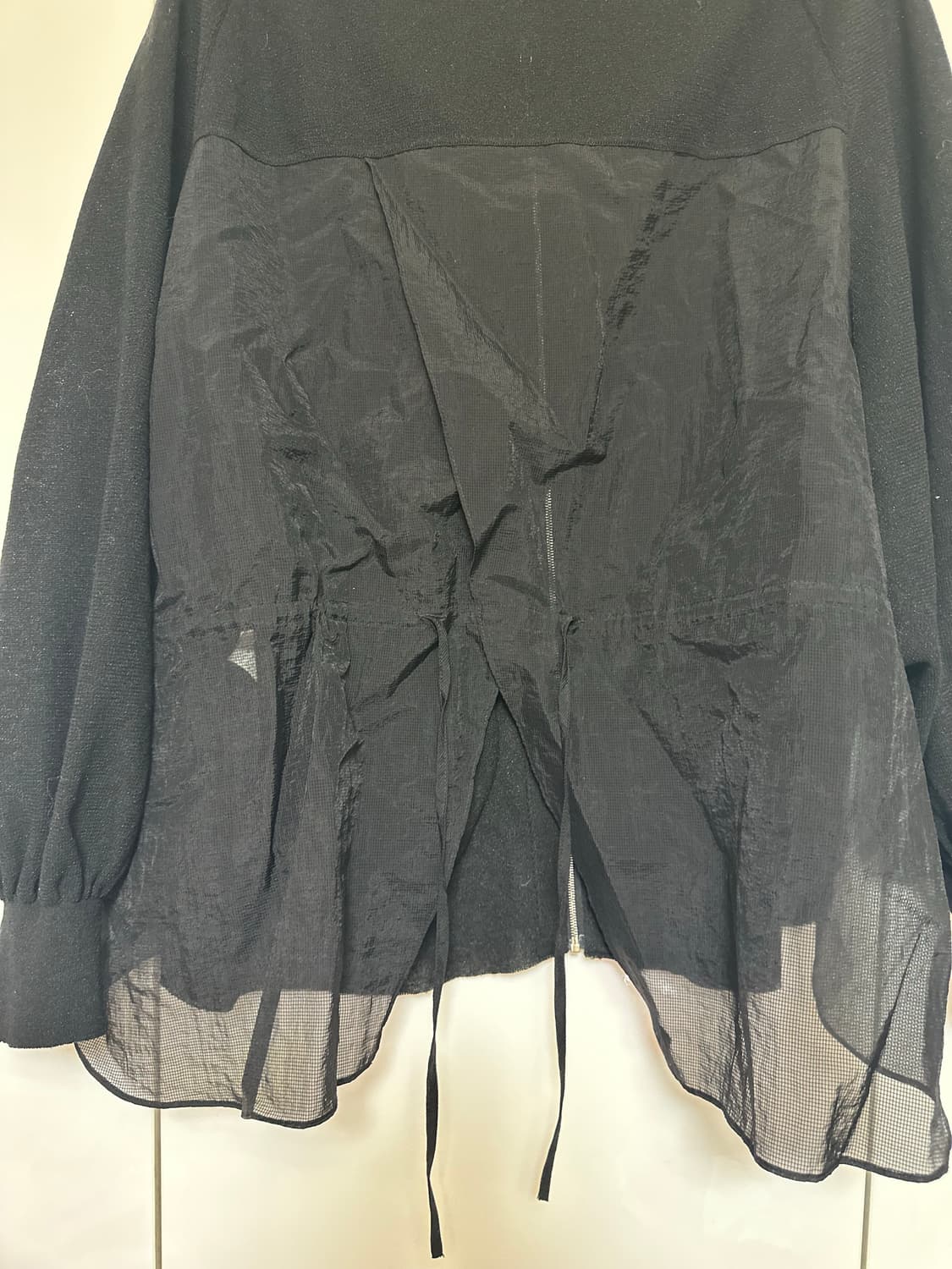 한섬시스템블랙 시스루 밑단 집업 니트 마가디건  상품이미지8