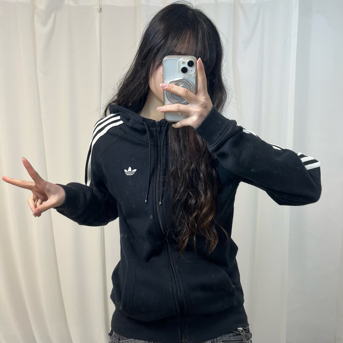 Adidas Black Firebird Zip Hoodie 상품이미지2