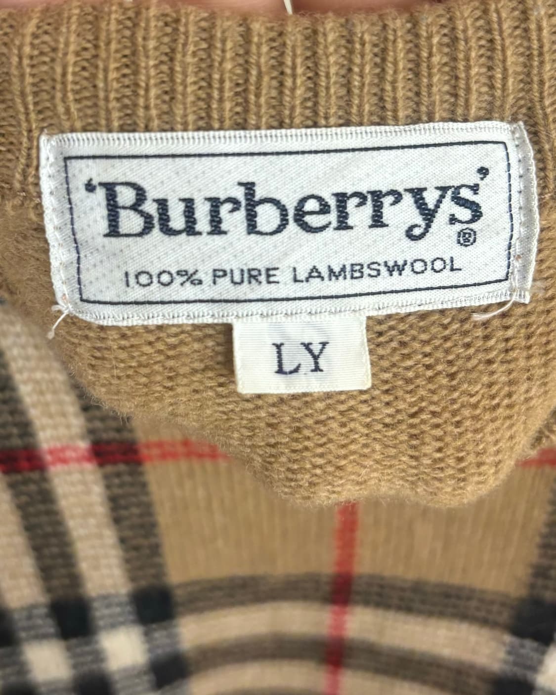 버버리 빈티지 베이지 노바체크 울 니트 상품이미지6