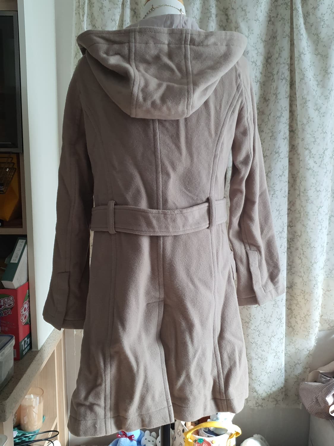 [모리걸] 베이지 후드 떡볶이 코트 일본빈티지 상품이미지7