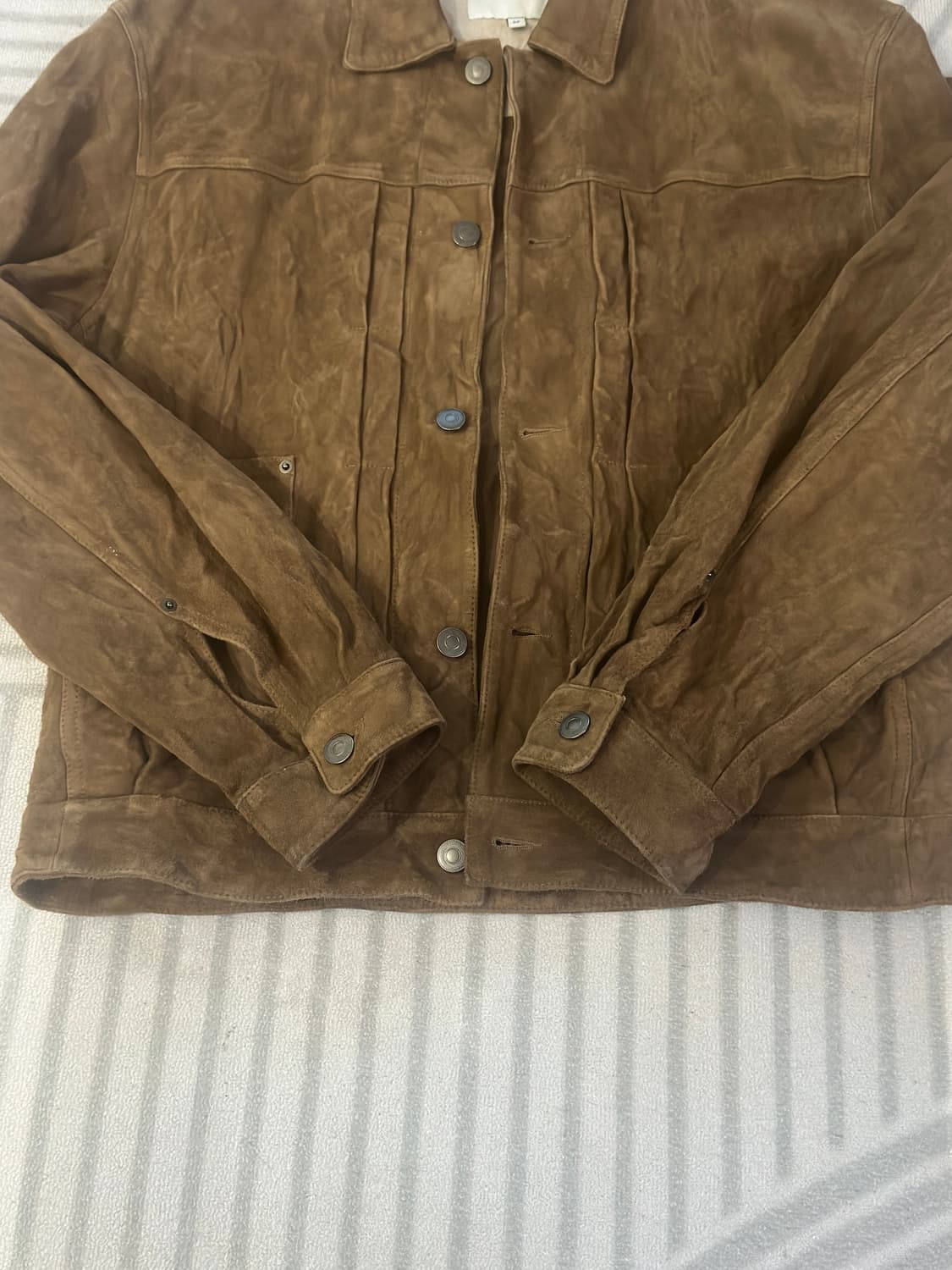 [m] 아트 이프 액츠 워시드 스웨이드 트러커 레더 자켓 상품이미지7