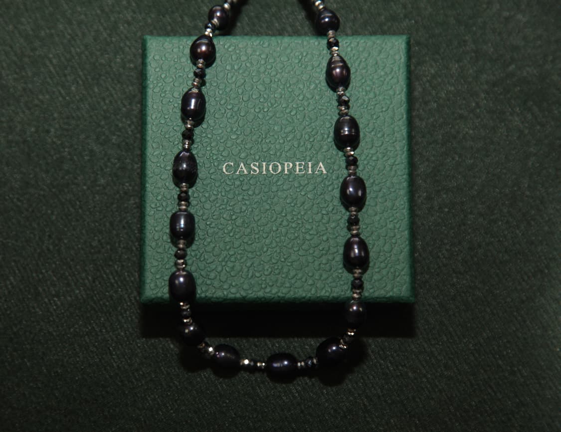 CASIOPEIA #046 Black Pearl Navy Necklace 상품이미지2