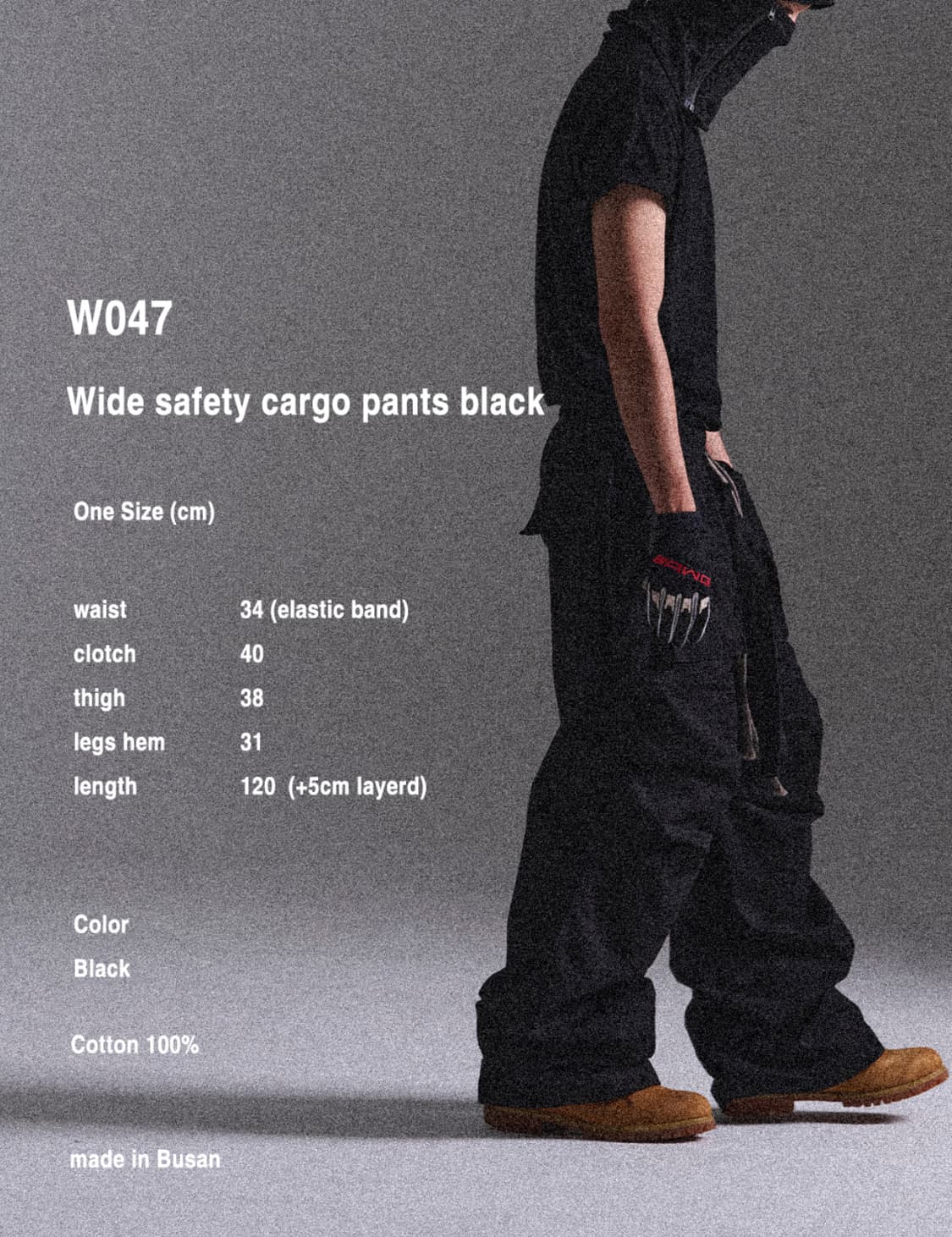 Wap Works 카고팬츠 블랙 상품이미지3