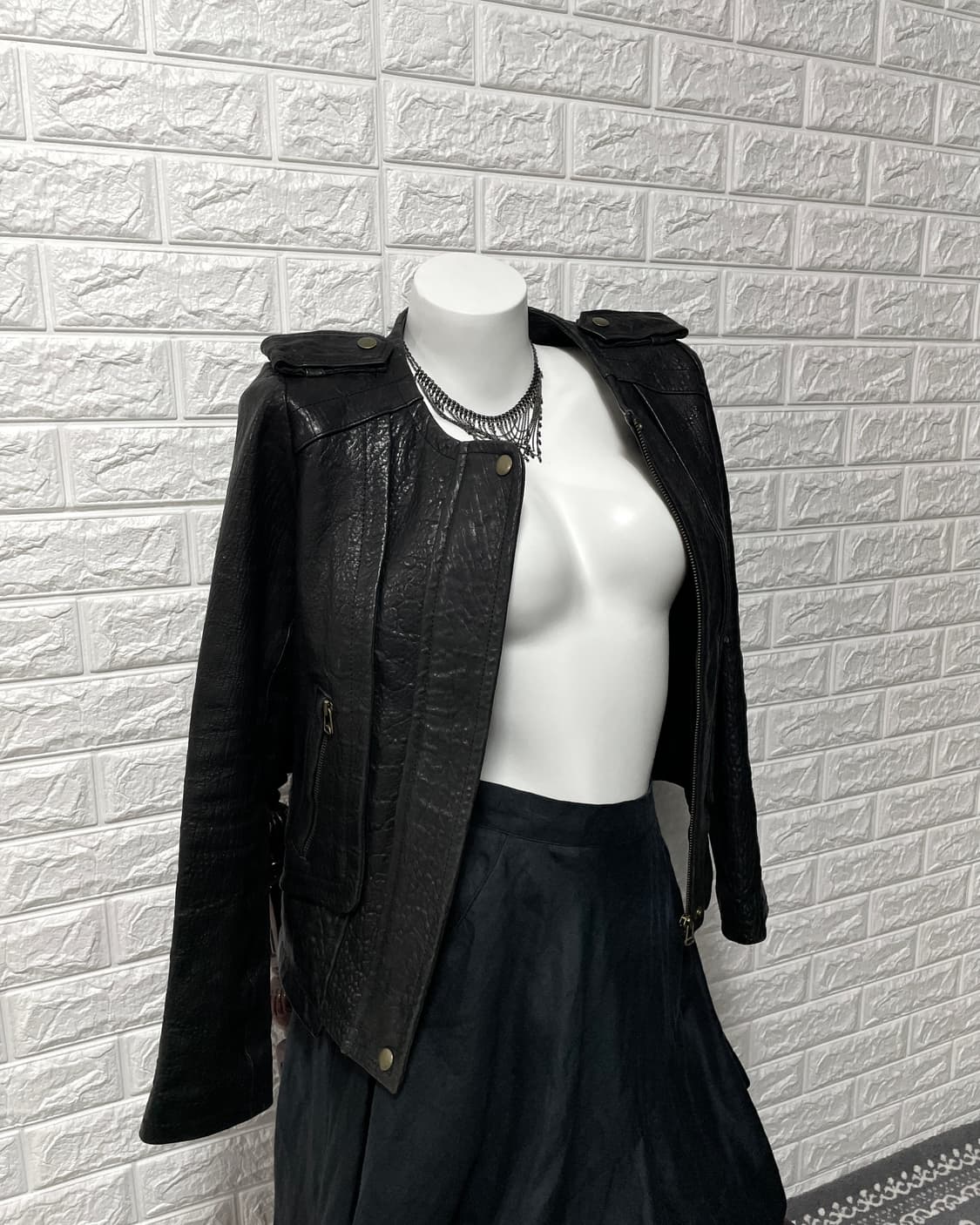 Vintage Cracked Lambskin cut-out Jacket 상품이미지2