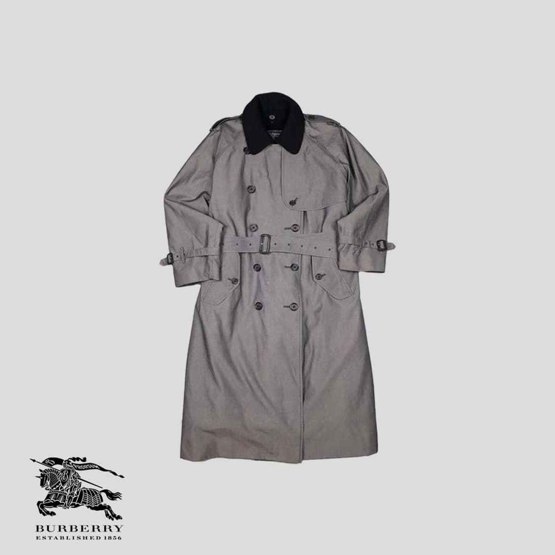 버버리 그레이 이너 노바체크 레글런 코튼 트렌치 코트  상품이미지2