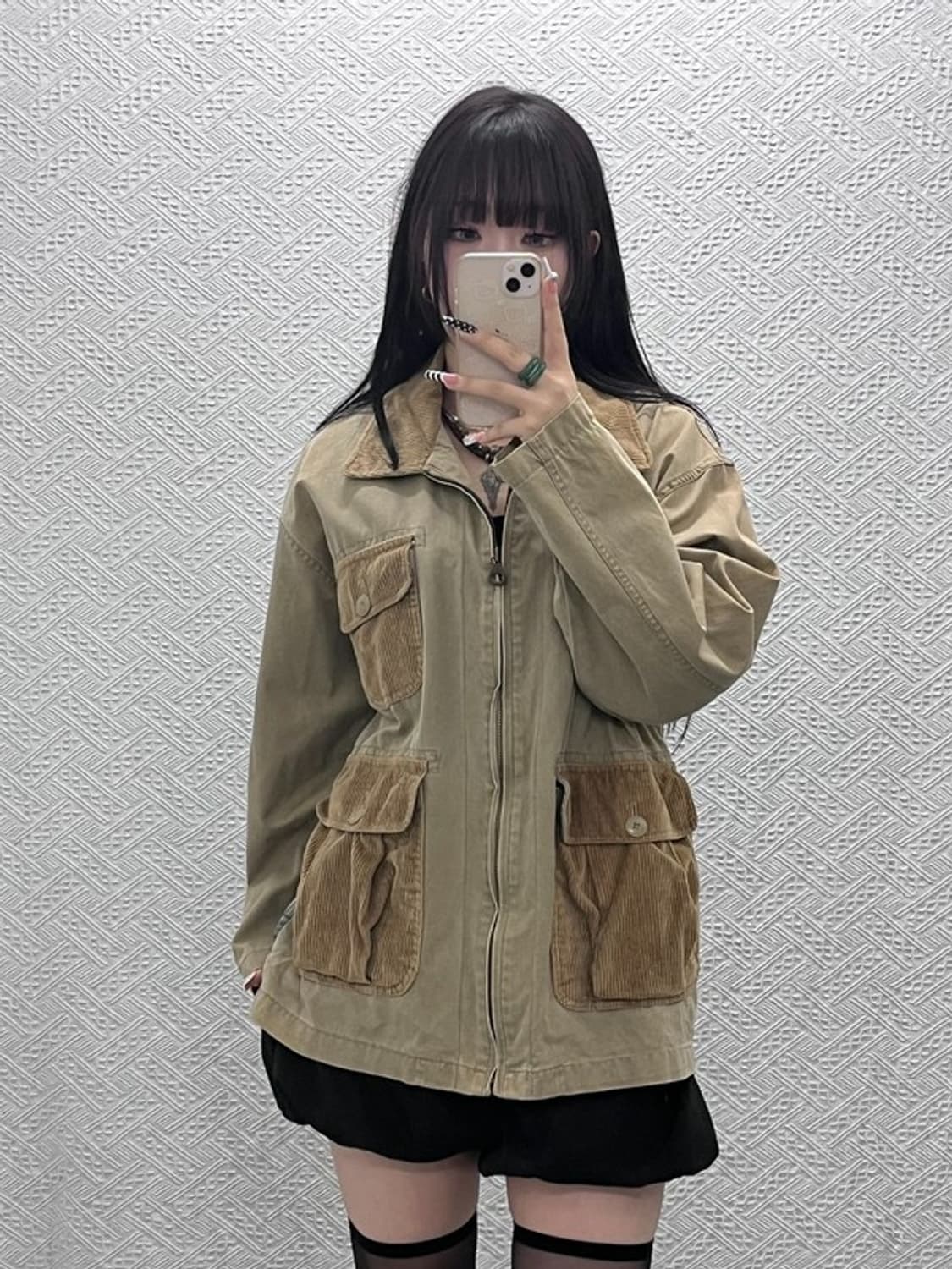 쉐인진 빈티지 코지 트러커 언발 체크 워크 자켓 95 C10398 상품이미지1