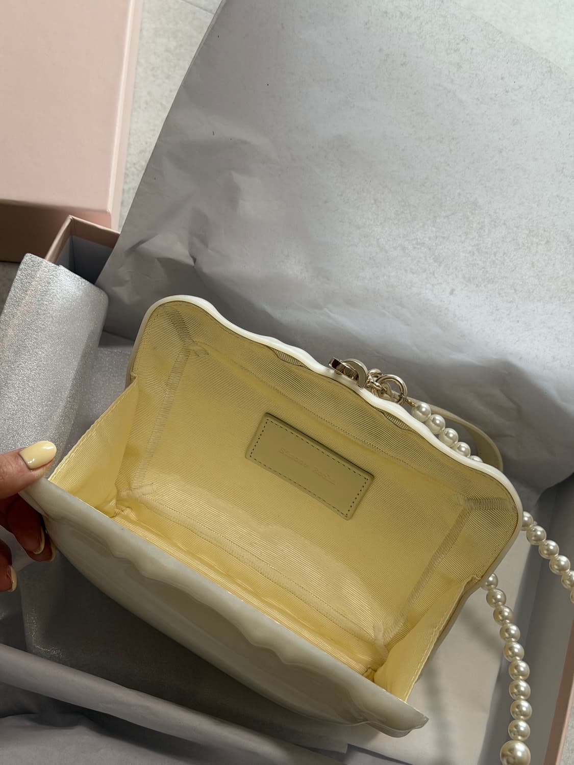 시몬로샤 펄 베개 커버 클러치 크로스 스트랩 상품이미지3