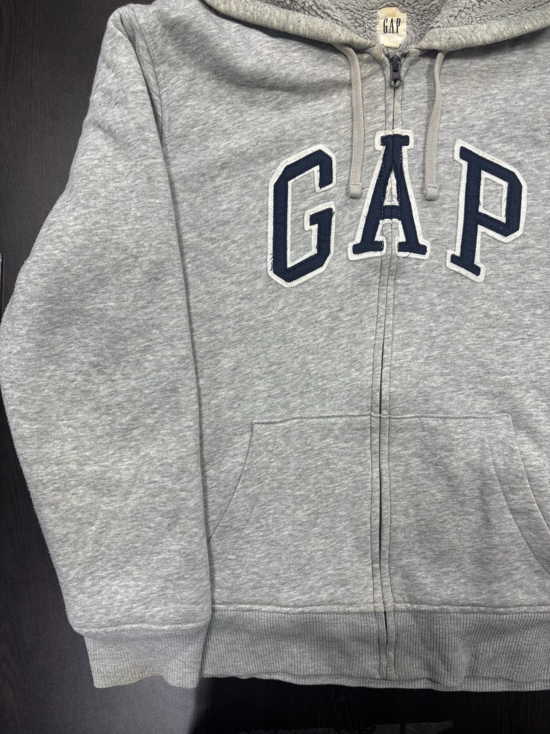 갭 GAP 로고 후드 집업 그레이 상품이미지3