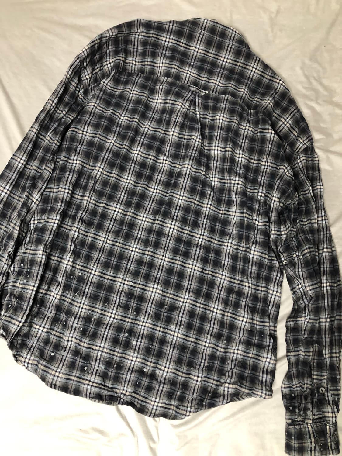 3) 폴리테루 컨트리 체크 셔츠 워시드 네이비 페인티드 상품이미지3