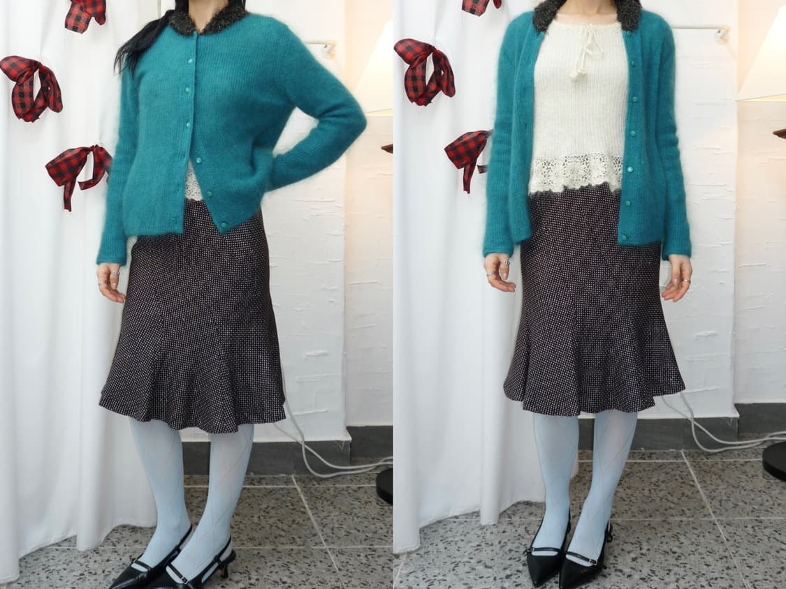 Teal whisper fur cardigan 상품이미지1
