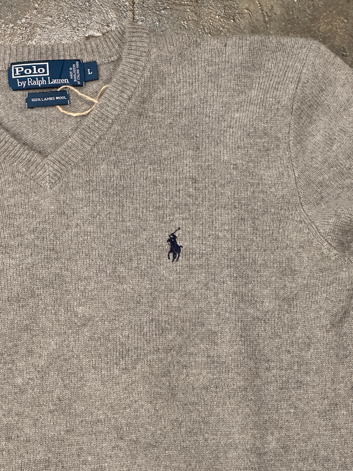 폴로 랄프로렌 브이넥 니트 그레이 L 상품이미지3