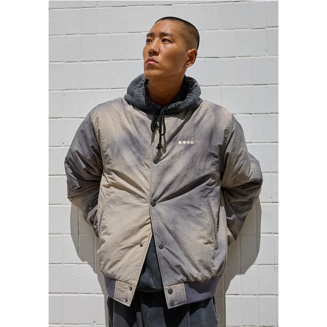 디아도라 | 웨이브다잉 스타디움 자켓 | 다크그레이 | L 상품이미지5