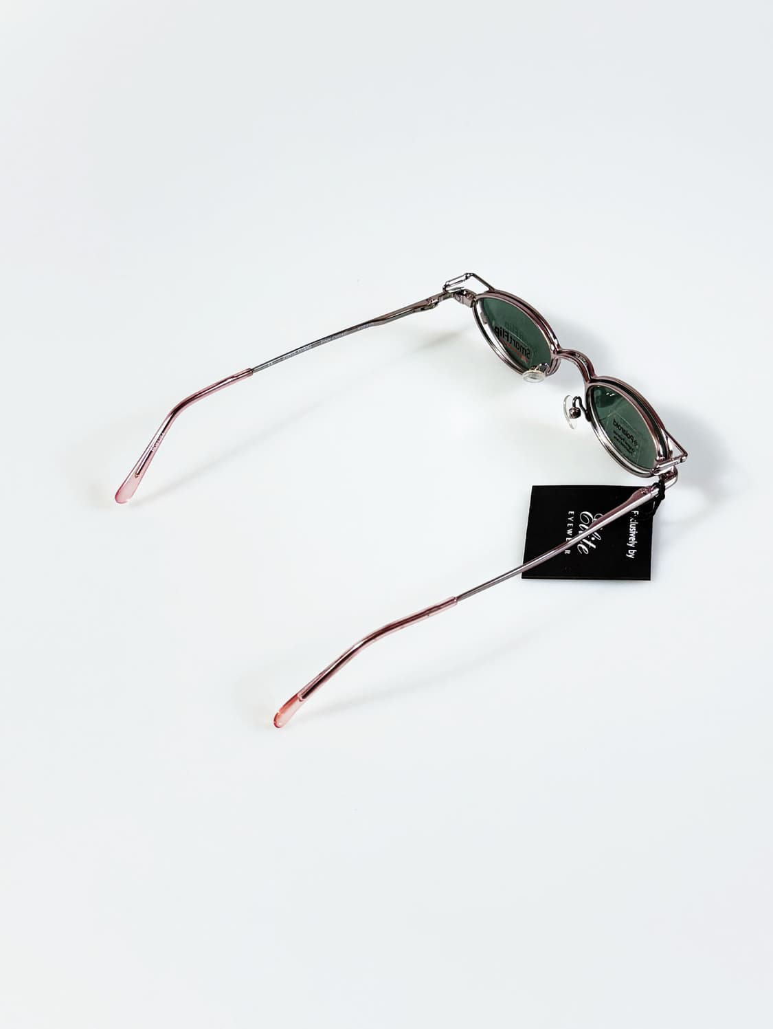 미국제 ELITE 클립온 핑크 크롬 슬림 오벌 프레임 빈티지 안경 상품이미지5