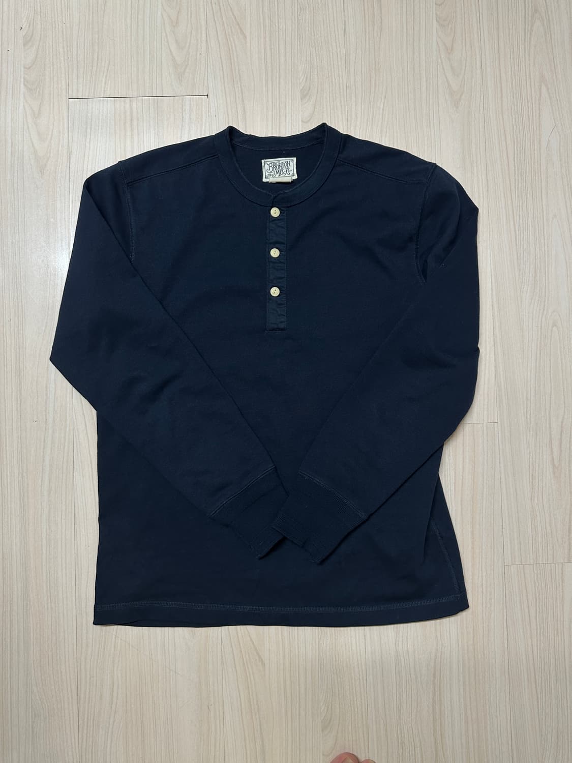 [L] 브론슨 빈티지 롱슬리브 헨리넥 네이비 상품이미지2