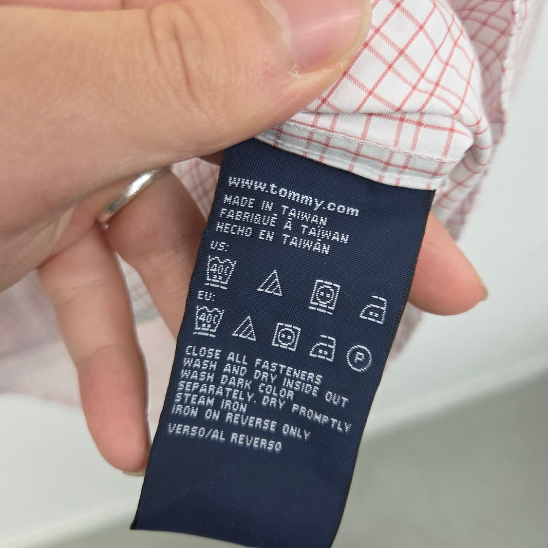 타미힐피거 핑크 체크 긴팔 셔츠 남s 상품이미지5